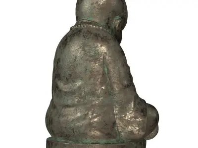 Buddhist Monk Statue Low-poly 3D model