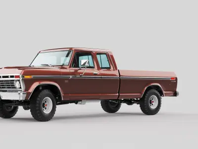 Pickup F250 Super Cab Mk2 1973 1976 1978 3D model