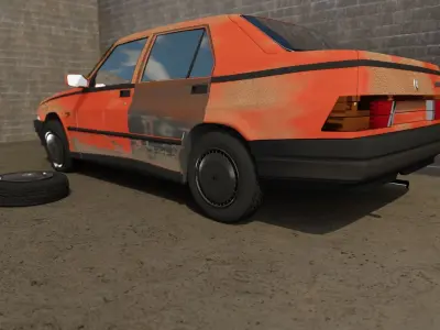 Abandoned car degraded 3D model