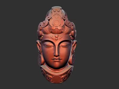 Head of Kwanyin Bodhisattva 3D print model