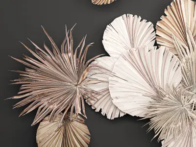 Wall panel made of dry palm leaves 224 3D model