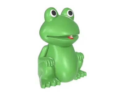 Green frog toy 3D model