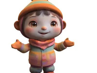 Adorable Winter  Low-poly 3D model