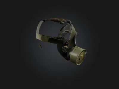 Gas Mask Low-poly 3D model 5
