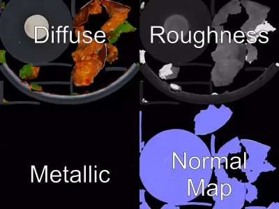 Spicy Chicken Bowl model pack Low-poly 3D model