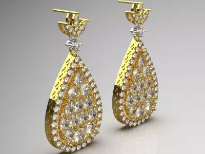 bride diamond earring jr0011 3D print model