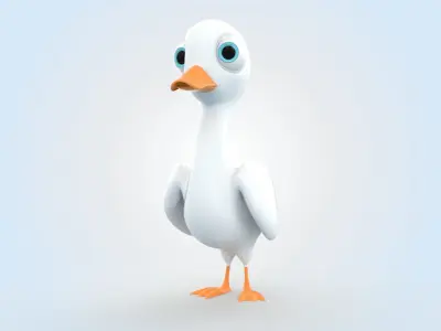 Cartoon Duck 3D model 2
