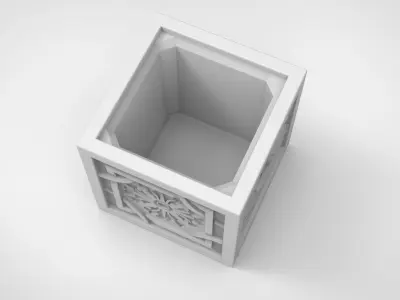 European retro tiles pattern vase 3D print model