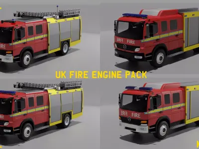 UK Fire Engine Pack 3D model
