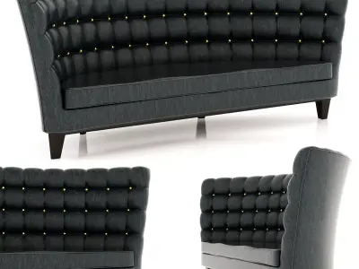 contemporary leather sofa 3D model