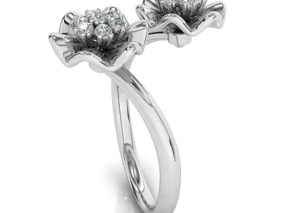 Fancy flower ring  3D print model