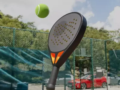 Generic Padel Racket Low-poly 3D model