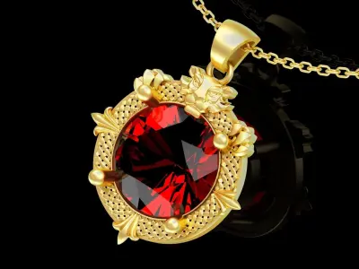 Diamond Guard Lion pendant jewelry gold necklace medallion 3D print model