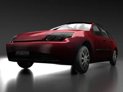 Station Wagon Low-poly 3D model