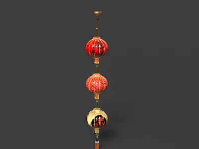 Chinese  red  lantern   Low-poly 3D model