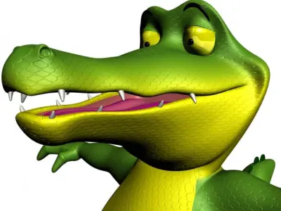 Cartoon Crocodile RIGGED Low-poly 3D model
