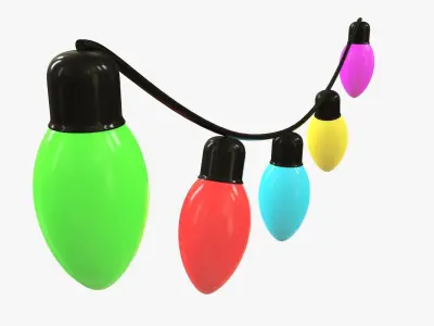 Christmas lights bulb gerlands  3D model
