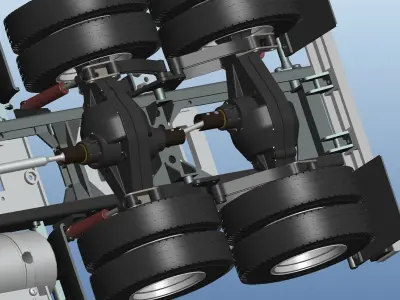 RC truck chassis model 3D model