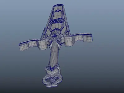 Royal Fantasy Sword 3D Model Stylized Game-Ready Weapon Asset Low-poly 3D model