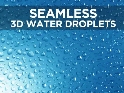Liquid droplets bundle - Seamless patch of water drops 3D model