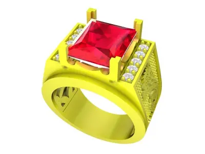 A7455 Dragon Korean Style Diamond Men Ring 3D print model