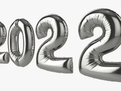 Foil balloon 2022 year numbers 3D model