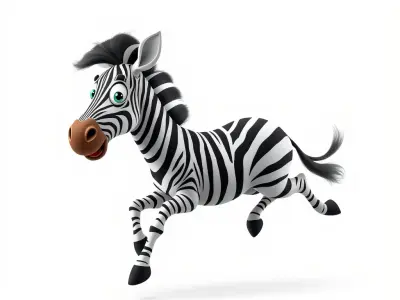 Cartoon Zebra Model Pack with Detailed Textures Low-poly 3D model