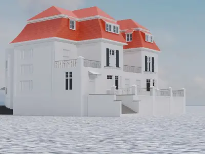 low poly House 360 3d model Low-poly 3D model