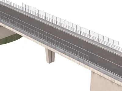 Bridge concrete over the road 3D model