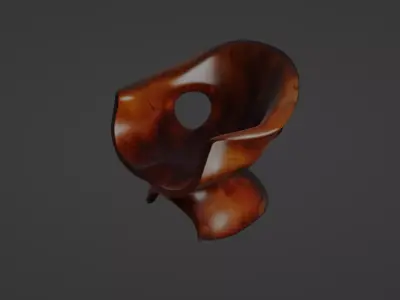 Sculptural Organic Wood Armchair 3D model