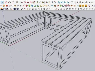 BENCH 03 Low-poly 3D model