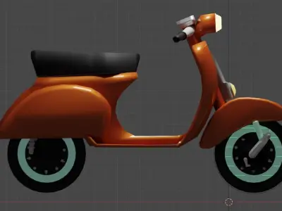 Scooter vespa Low-poly 3D model