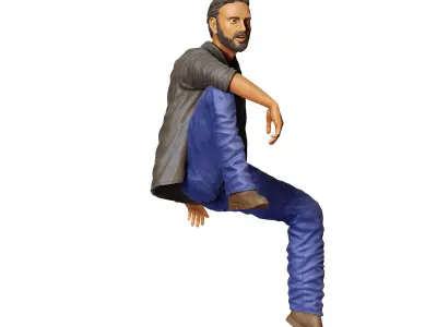 N7 a man sitting on a car 3D print model