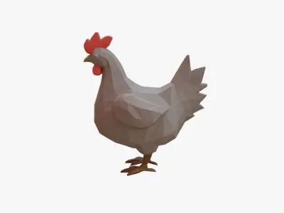Hen low poly Low-poly 3D model