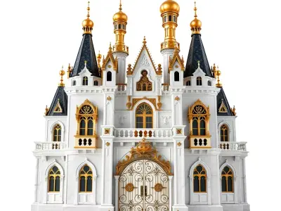 Golden Enchanted Castle model pack Low-poly 3D model