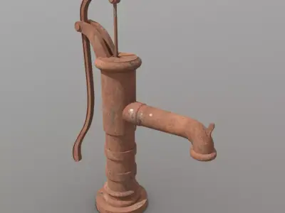 Hand Water Pump Low-poly 3D model