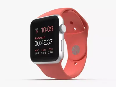 Apple Watch Sport Pink 42mm Low-poly 3D model