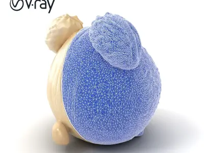 Fluffy Plush Toy with Oversized Ears model pack Low-poly 3D model