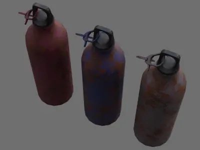 Water Bottle 1B Low-poly 3D model