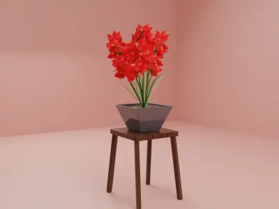 3D Flower pot Low-poly 3D model