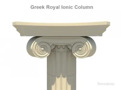 Greek ionic royal column 3D model