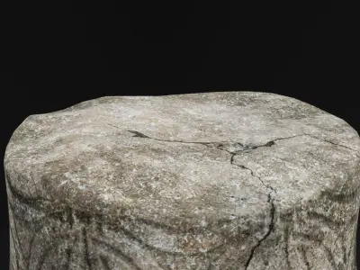 Greek Column Drum  Low-poly 3D model