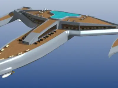 Estrella Luxury Yacht - High Poly 3D model