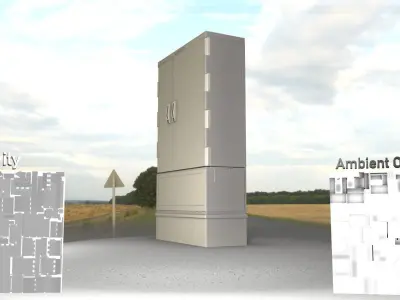 Electrical Distribution Cabinet 12 Low-poly 3D model