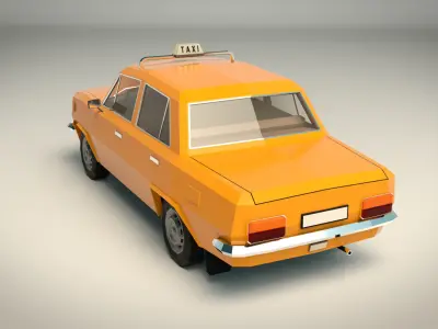 Low Poly Taxi Cab 04 Low-poly 3D model