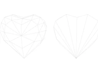 Low poly Heart polygonal Free 3D model