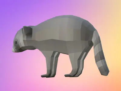 Low poly raccoon Low-poly 3D model