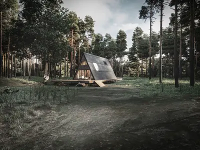 Forest shelter 3D model