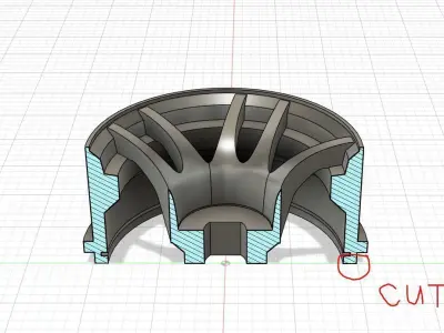 WORK EMOTION CR KIWAMI style 20mm Mini-Z wheels 3D print model