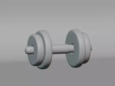 Rubber dumbbells with perforated handle Low-poly 3D model